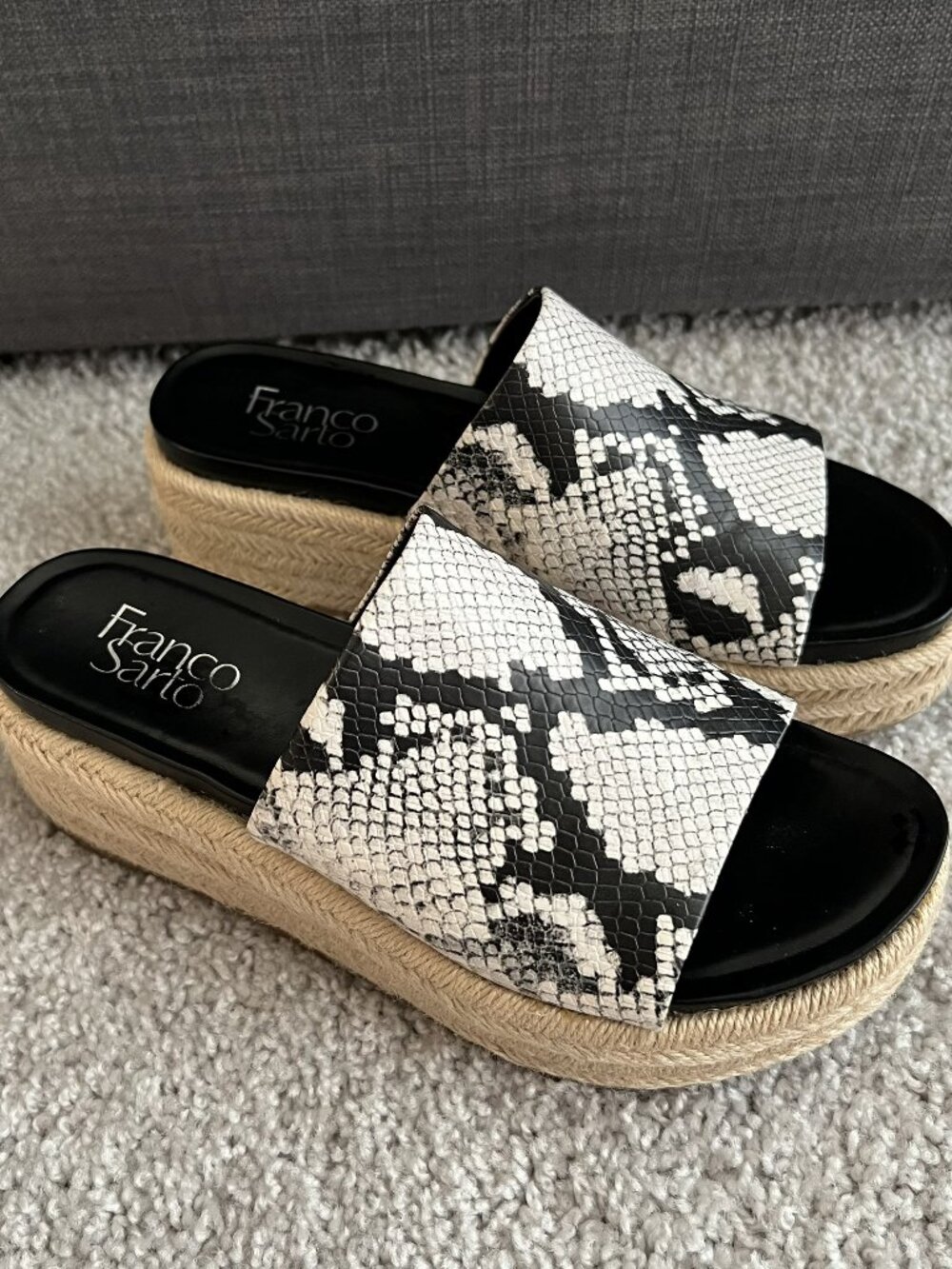 Franco Sarto Women's Platform Wedge Espadrille Sandals, Size 7, Snakeskin Design